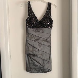 Grey and black bandage dress